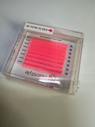 .05 Curvatura CC Pink Neon-Rosa Neon Mix Largo Extremo Mini