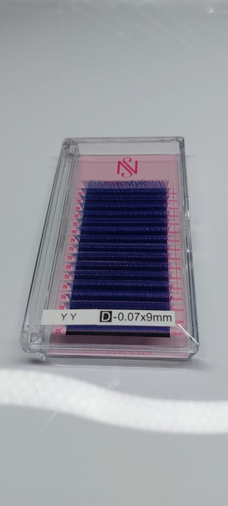 .07 YY Curvatura D 9MM Color Blue and Purple-Azul Violeta