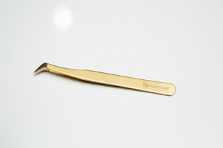 Pinza de aplicacion  #6 dorada Punta Ancha