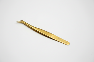 Pinza de aplicacion  #3 dorada Punta Fina